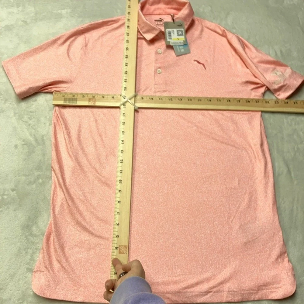 Puma Golf Cloudspun Performance Primary Polo Flamingo Pink 40+ UPF 538748 Mens M